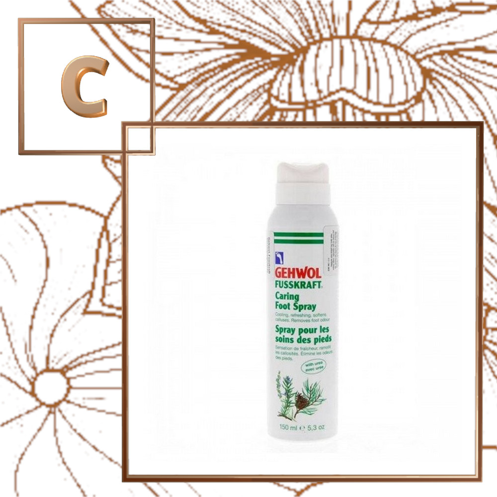 Актив-спрей GEHWOL FUSSKRAFT CARING FOOT SPRAY для дезодорирования и восстановления кожи ног 150 мл